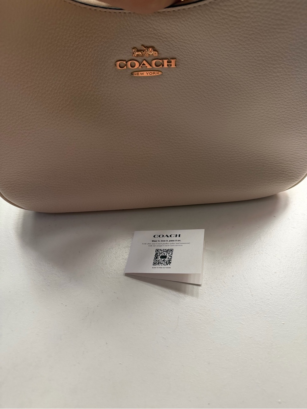 Coach leather Shoulder Hobo Bag in Taupe
